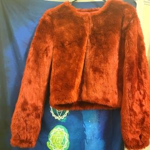 Burgundy red mink coat